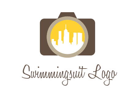 skyscrapers in camera lens photography logo