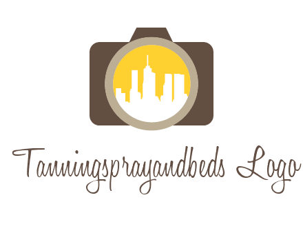 skyscrapers in camera lens photography logo