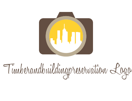skyscrapers in camera lens photography logo