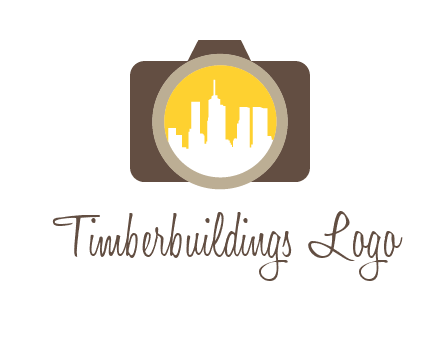 skyscrapers in camera lens photography logo