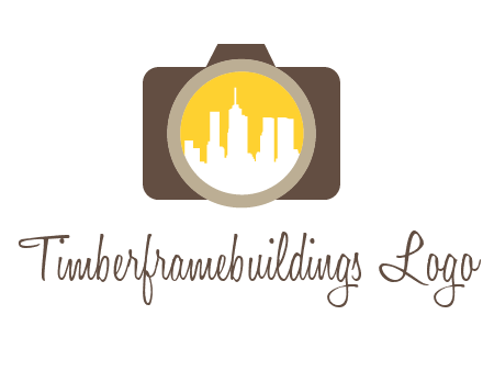 skyscrapers in camera lens photography logo