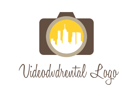 skyscrapers in camera lens photography logo