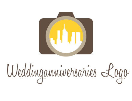 skyscrapers in camera lens photography logo