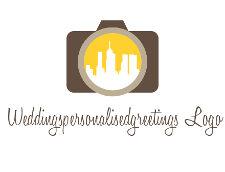 skyscrapers in camera lens photography logo