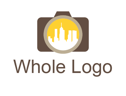 skyscrapers in camera lens photography logo