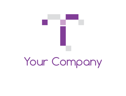 Digital letter T logo