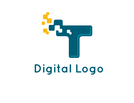 digital letter T logo