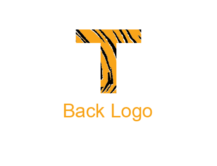 letter T with tiger pattern logo