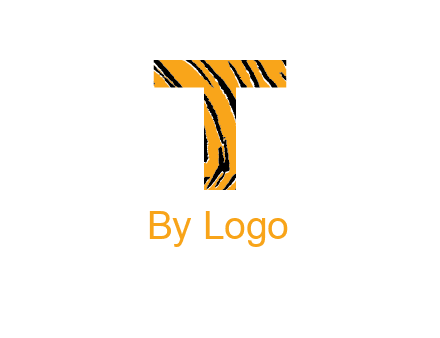 letter T with tiger pattern logo