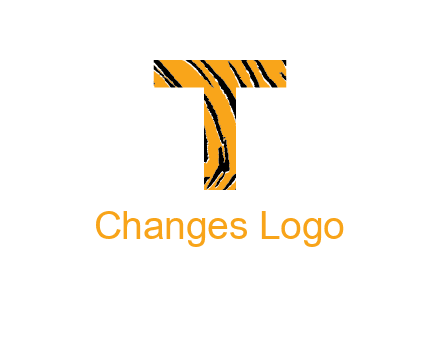letter T with tiger pattern logo