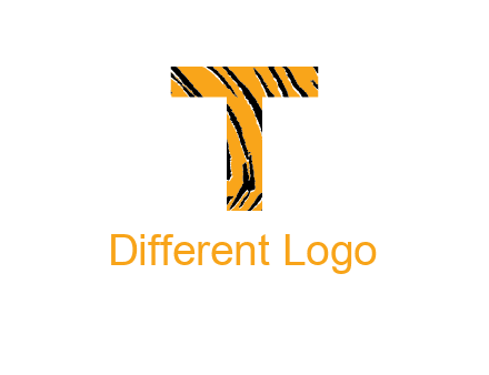 letter T with tiger pattern logo