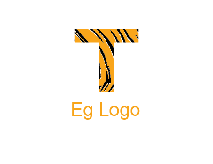 letter T with tiger pattern logo