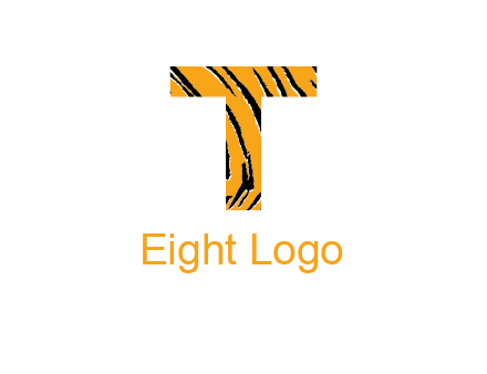 letter T with tiger pattern logo