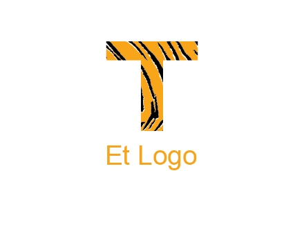 letter T with tiger pattern logo