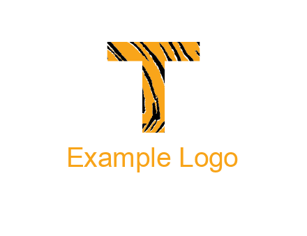 letter T with tiger pattern logo