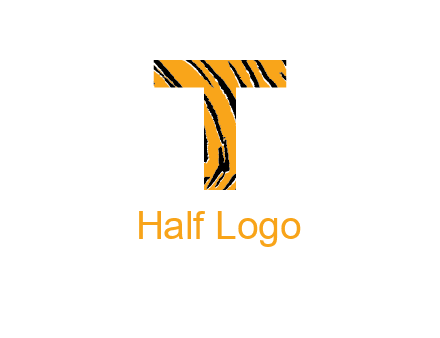 letter T with tiger pattern logo