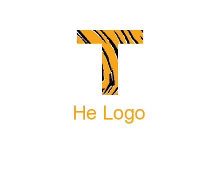 letter T with tiger pattern logo