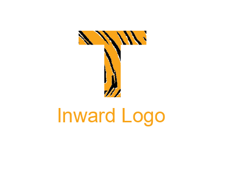 letter T with tiger pattern logo