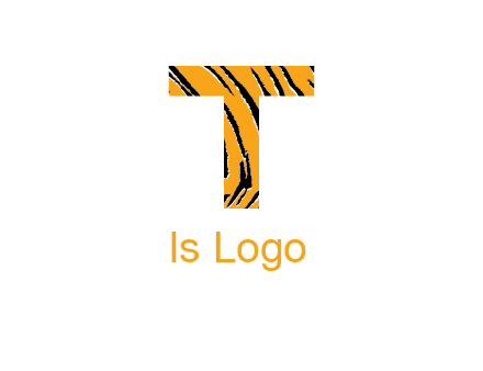 letter T with tiger pattern logo