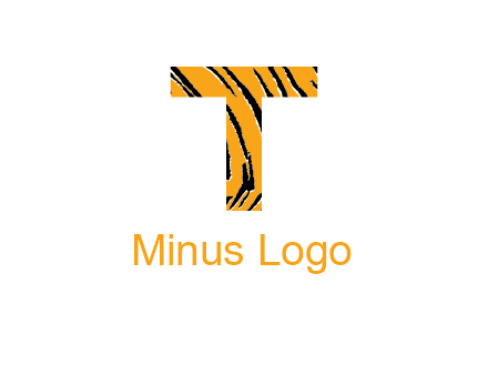 letter T with tiger pattern logo