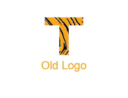 letter T with tiger pattern logo