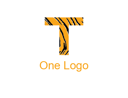 letter T with tiger pattern logo