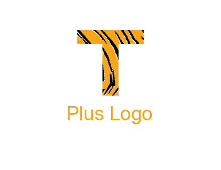 letter T with tiger pattern logo