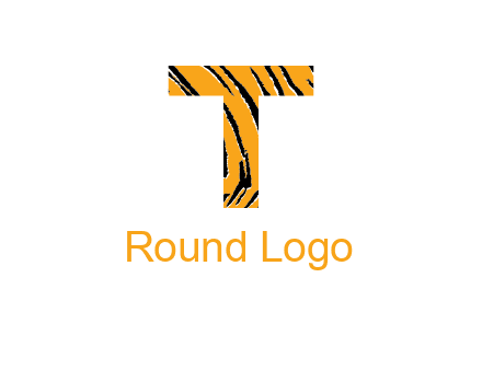 letter T with tiger pattern logo