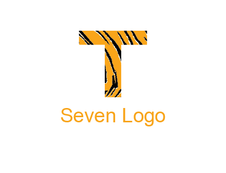 letter T with tiger pattern logo