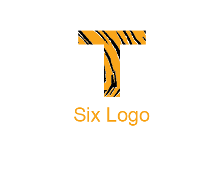 letter T with tiger pattern logo