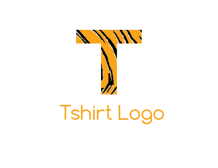 letter T with tiger pattern logo