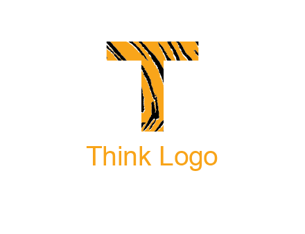 letter T with tiger pattern logo