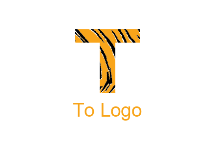letter T with tiger pattern logo