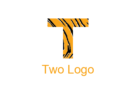 letter T with tiger pattern logo