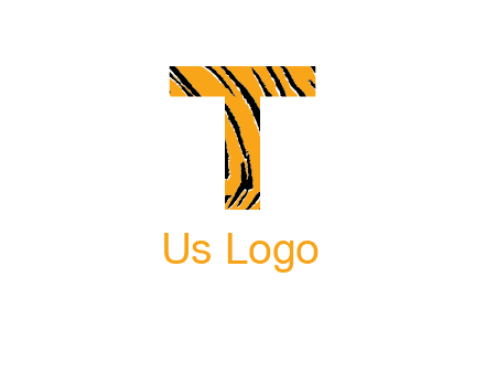 letter T with tiger pattern logo