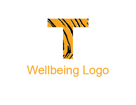 letter T with tiger pattern logo