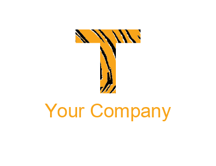 letter T with tiger pattern logo