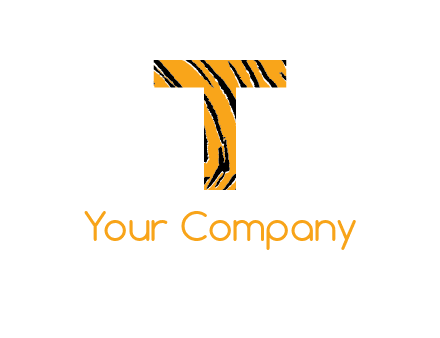 letter T with tiger pattern logo
