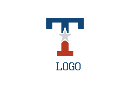 star in letter T logo