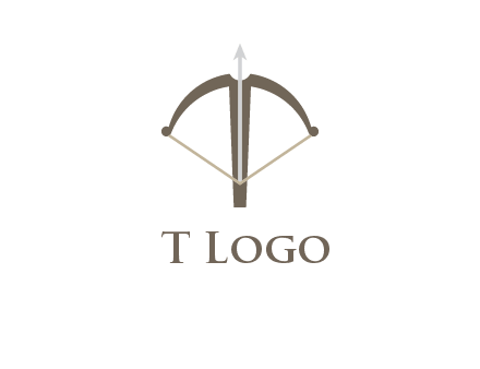 letter T incorporated with bow and arrow logo