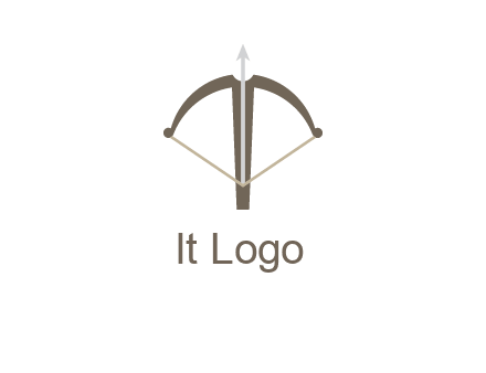 letter T incorporated with bow and arrow logo