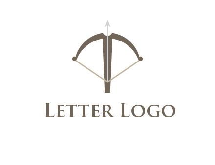 letter T incorporated with bow and arrow logo
