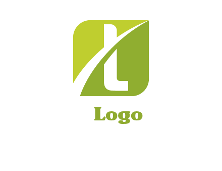 letter L inside abstract leaf logo