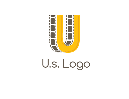letter U incorporated with film reel logo