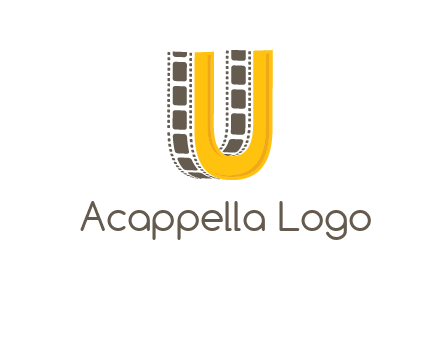 letter U incorporated with film reel logo