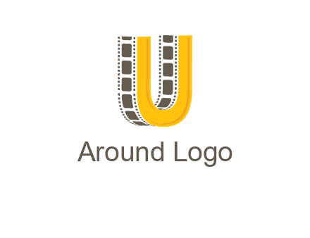 letter U incorporated with film reel logo