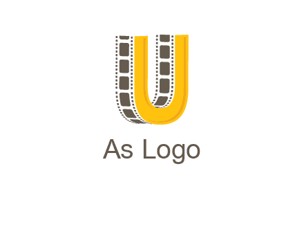 letter U incorporated with film reel logo