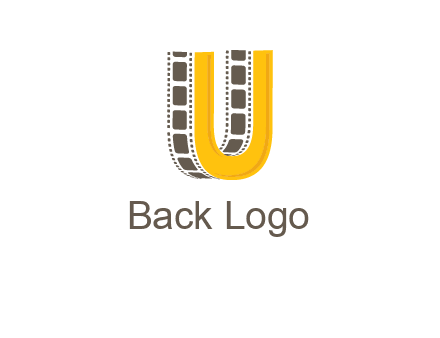 letter U incorporated with film reel logo