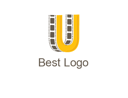 letter U incorporated with film reel logo