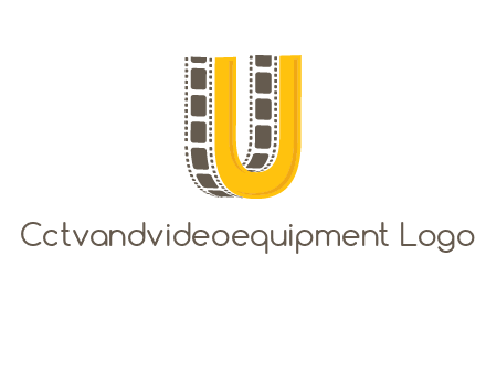 letter U incorporated with film reel logo